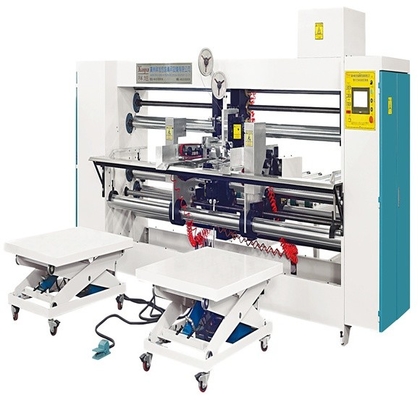 เครื่องเย็บหัวสองแบบครึ่งอัตโนมัติ 7180mm 11kw สําหรับกระดาษกล่อง